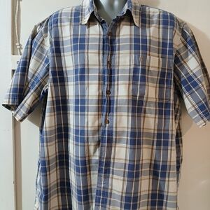 Carhartt Blue and White Plaid Casual Shirt